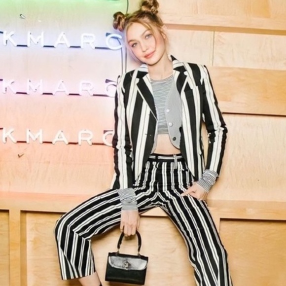 NWT Marc Jacobs Redux Grunge Collection Striped Blazer Jacket Black Ivory size 6 - Picture 2 of 11